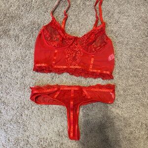 Scarlet Lace Bralette and Panty Set